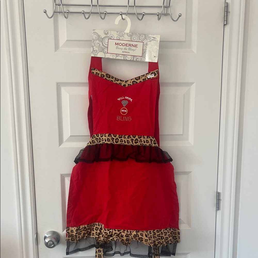 Red Leopard-Trim Halloween Costume Dress for Women